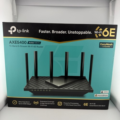 #ad READ TP Link AXE5400 Tri Band WiFi 6E Router Archer AXE75 Gigabit VPN Router $74.99