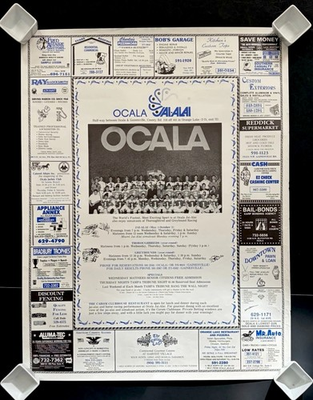 #ad Rare Vintage Ocala Jai Alai Roster And Advertisement Poster. 20x25 Inches. $45.00