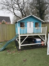 Wooden Playhouse With Slide