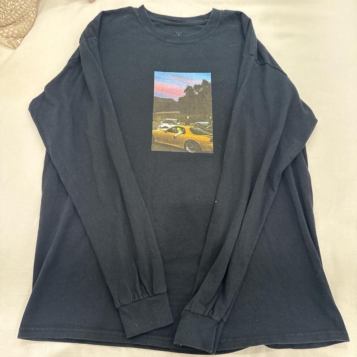 Travis scott Cactus Jack Jackboys RX7 Long Sleeve, LARGE, BLACK