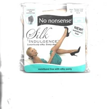 New No nonsense Silk Indulgence Waistband Free,Control Top,Pantyhose,SizeC