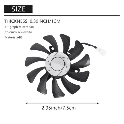 HA8010H12F-Z 75MM 2Pin GTX1050Ti GPU Refroidisseur DUAL Ventilateur pour GTX5201 - Photo 8/8
