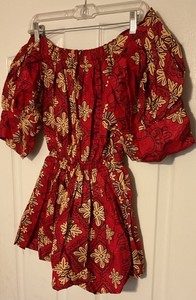 NEW African Women's  Top    multi  colored Elastic Neck Waist S-S 2available