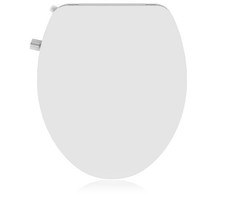 Non-Electric Round Bidet Toilet Seat with Dual Self-Cleaning Nozzles, Adjustable
