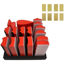 16pcs Hook and Loop Sanding Block Kit with 40pcs Sandpaper Sheets,Interchange...