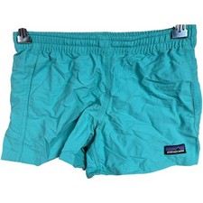 Patagonia Kids Blue Medium Swimwear Trunks Aqua Lined Nylon Drawstring