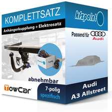 Für Audi A3 Allstreet 24- TOWCAR Anhängerkupplung abnehmbar + 7polig E-Satz AHK