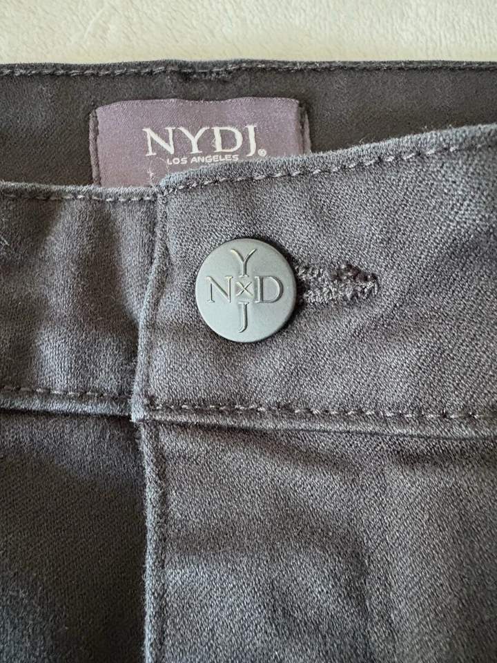 Pantalones de mezclilla para mujer NYDJ ALINA LEGGING negros 8 largos de elevación hechos en EE. UU. Foto 3 de 4