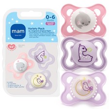 MAM Pacifier 0-6 Months Variety Pack, BPA-Free, Silicone Nipple, 3 Pack