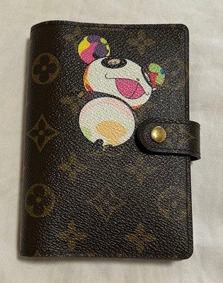 Louis Vuitton Agenda PM R20011 Brown Monogram Panda Murakami Collab Rare Item