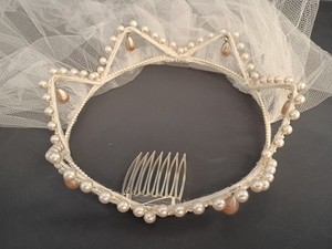 1957 Vtg Wedding Veil, Hats by Chance/Lorrie Deb, Nylon & Acetate, Coronet