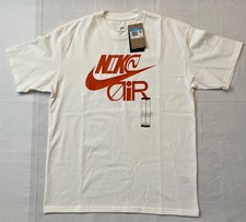 Nike Air Max90 Men's Beige T-Shirt Sz Medium Orange Logo FJ1083-133