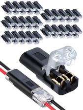 Double-Wire Plug-in Connector, 2-Pin Low Voltage Wire Connectors, Locking Buckle
