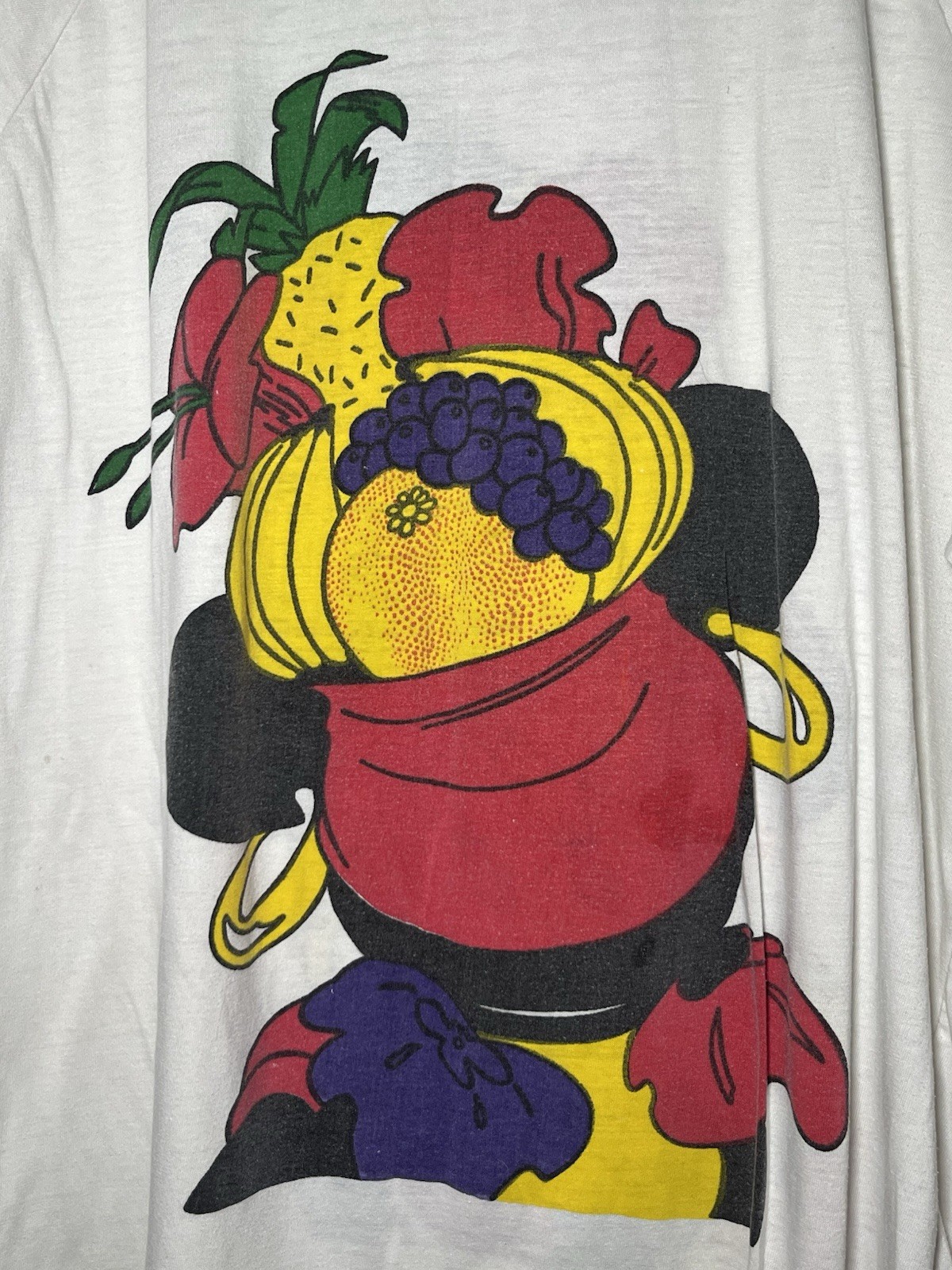 Vtg 90s Minnie Mouse Carmen Miranda Fruit Hat TShirt Acapulco Sleeping Shirt XL image 6