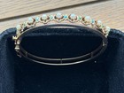 14KYG Turquoise Jade & Pearl Bangle Bracelet 19.86 Grams — photo 5