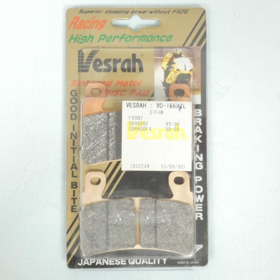 Plaquette de frein Vesrah premium pour Harley Davidson 1200 XR 08-11 avant gauche