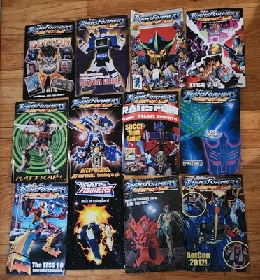 16pc Transformers Collectors Club Magazine Lot BotCon TFSS Generations Timelines
