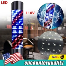 LED Rotating Wall Light Barber Pole Waterproof Salon Barber Pole Shop Sign Light
