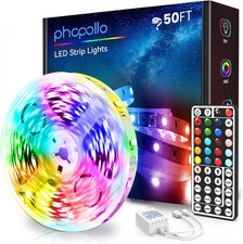 LED Lights for Bedroom 50FT, 5050 LED Strip Lights with 44 Key IR Remote Control