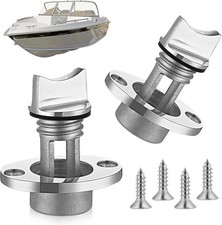 2 Pcs Boat Drain Plug Stainless Steel Marine Drain Plug Oval Garboard Transom...