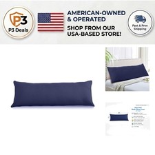 Cozy Navy Body Pillow Cover 21"x54" with Hidden Zipper Breathable Softness