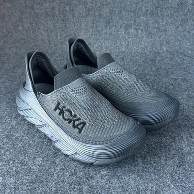 Hoka One One Men's 12 Restore TC Shoes Gray Comfort Slip-On Recovery Gym Walking