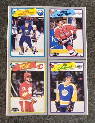 1988-89 OPC Hockey Box Bottom Panel M N O P Robataille Andreychuk Gartner NICE