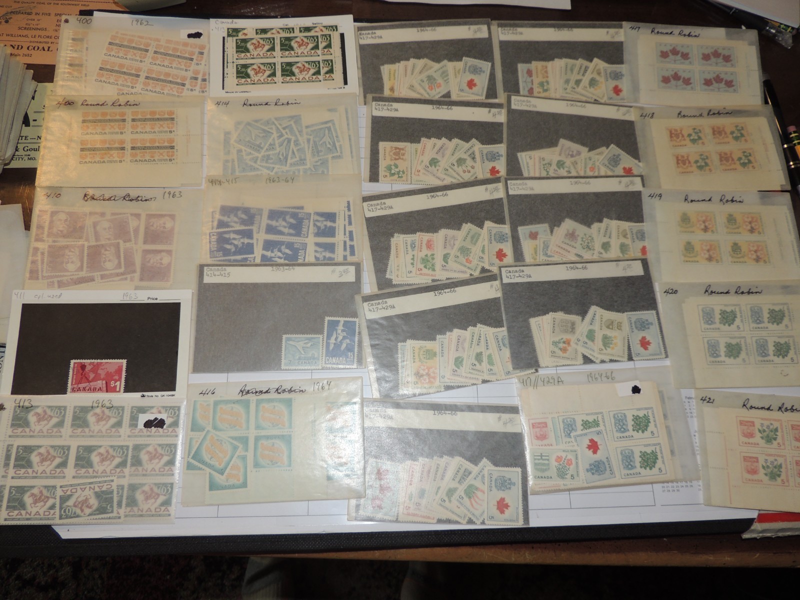 Canada 1962-629 Scott 400-499 Range MINT Stock of 3,918 Stamps with 392 P.B's