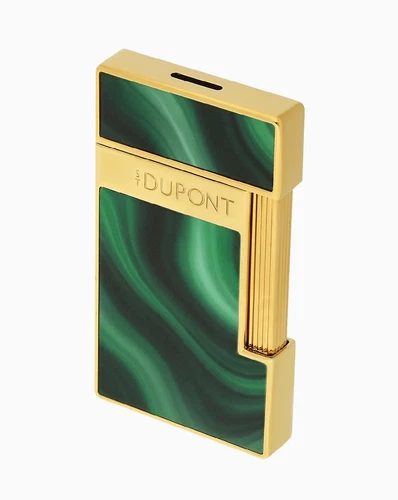 S.T. Dupont Slimmy Green Geode Lacquer & Gold Lighter, 028036, 28036,  NIB