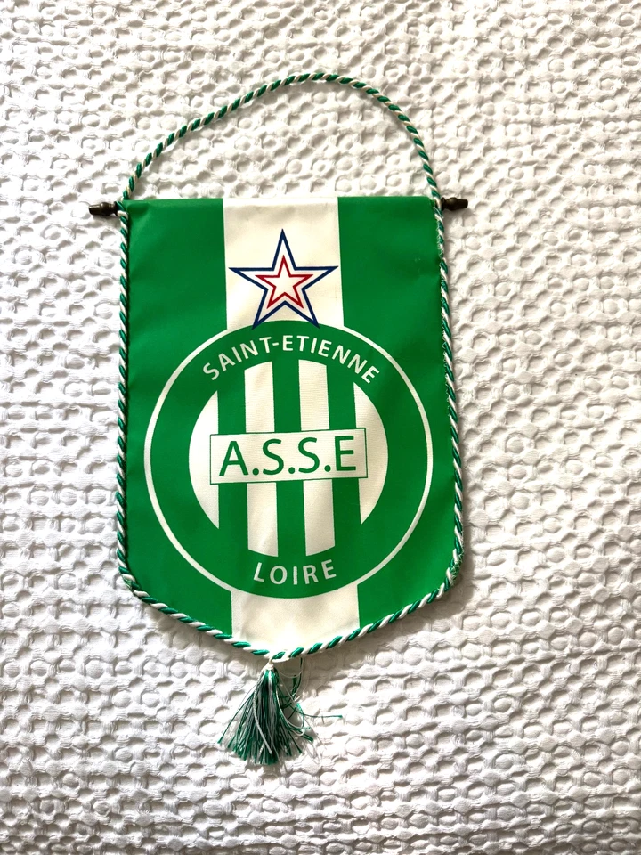 Football fanion palmares ASSE St Etienne Loire Green Angels Magic Fans Verts - Photo 1/2