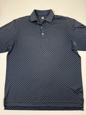 FootJoy Polo Shirt Mens XL Blue Geometric AOP Golf Performance Stretch Wicking