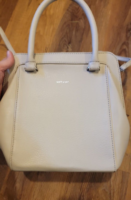 Matt And Nat Women's Adel Purity Beige Vegan Leather Shoulder Crossbody Bag Sz M