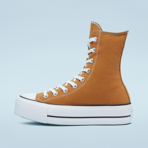 Entrenadores de lona de plataforma extra alta Converse caqui claro/marrón/negro/blanco - Imagen 24 de 46