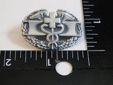 CADUCEUS MEDICAL LOGO RED CROSS MILITARY WREATH 1/20 SILVER FILLED PIN