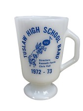 Vintage Tuslaw Mustangs Coffee Mug Cup 1972-73 Marching Band - Ohio Fire King