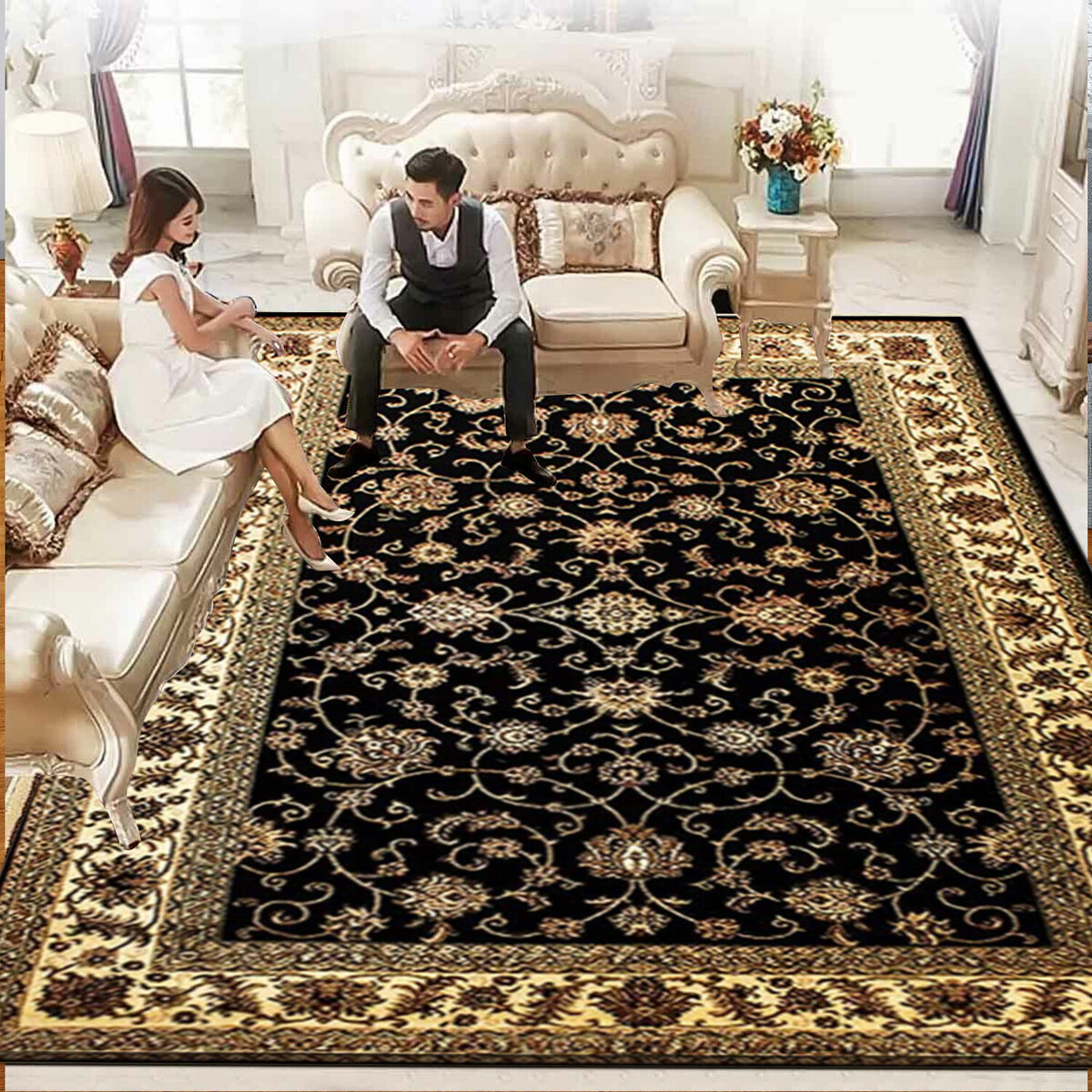 non slip large traditional rugs bedroom living room hallway runner