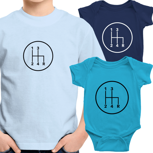 4 Speed Manual Transmission Toddler Kids Tee Youth T-Shirt Infant Baby Bodysuit - Picture 1 of 35