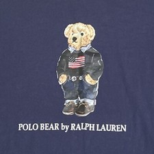 Polo Bear by Ralph Lauren T-Shirt With Shoulder Hit Size XL Bear With USA Flag