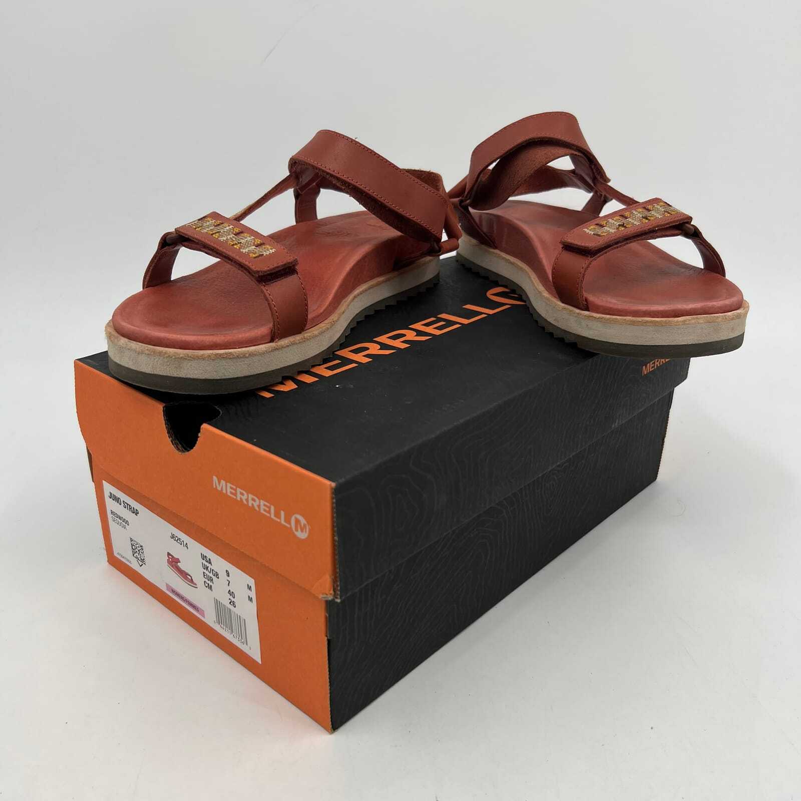 Merrell Red Adjustable Strap Leather Sandals | Si… - image 7