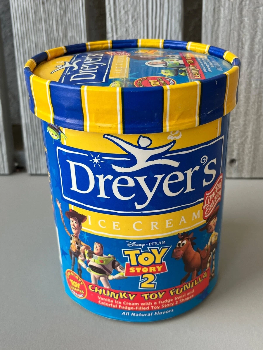 Vintage Dreyers Toy Story Empty Ice Cream Half Gallon Container