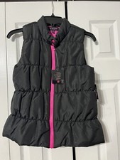 Energie Kids Girls Zip Front Vest Size XL, Black Pink