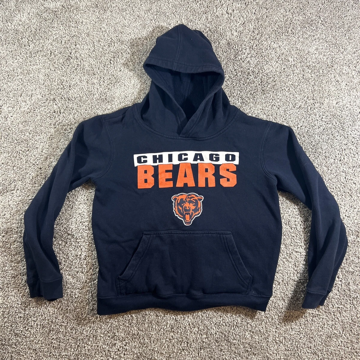 Chicago Bears Hoodie Sweatshirt Youth Medium 10 12 Gray Long Sleeve Kids