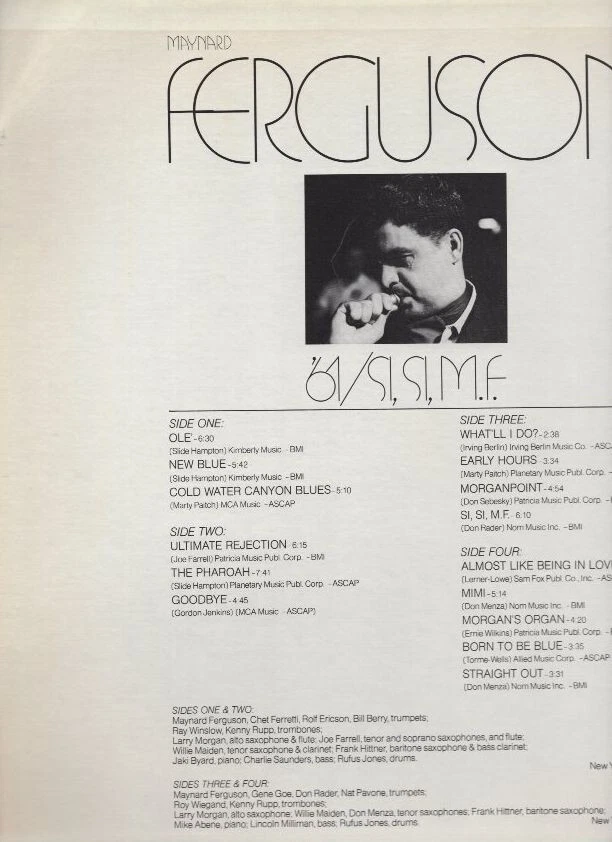 Maynard Ferguson - Echoes Of An Era '61/Si Si M.F. 2x Vinyl LP - Image 3 of 4