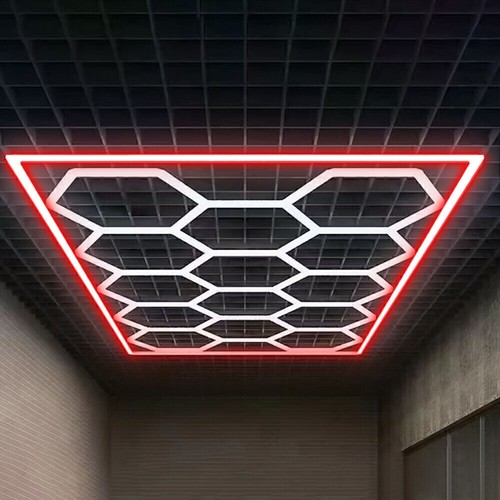 Hexagon Garage Lights Customize 5/28Grid Led Hexagon Light for Car Shop Gym - Picture 34 of 39