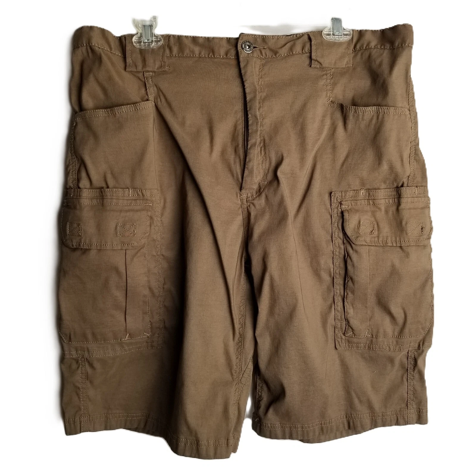 Mens Cargo Shorts Size 42 Khaki Stretch Nylon Outdoor Utility Old Mill