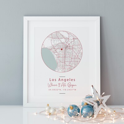 Custom Map Print | Farmhouse Wall Décor | Farmhouse Chic | Anniversary  Gift