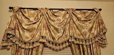 RARE CROSCILL JACQUARD FLOWER 110"x17" PRIMA CURTAIN VALANCE WINDOW TREATMENT
