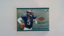 2001 Pacific Dynagon Game Used Football #185 Donovan McNabb Game Used /214