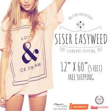 SISER EasyWeed Heat Transfer Vinyl Tshirt /Textile HTV 12"x 60" (5ft)