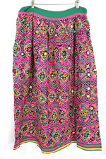 Vtg Hand Embroidered Mirror Gypsy Banjara Skirt Bombay India Ahmedabad Maxi Boho
